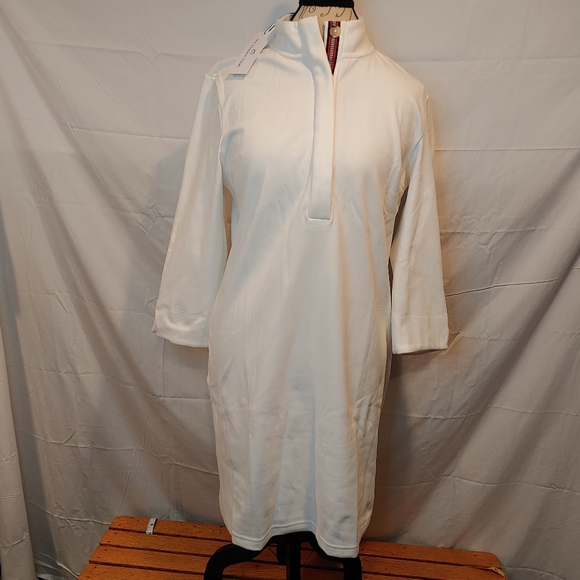 Southern Tide Dresses & Skirts - Southern Tide Star White Ashlynn Button 3/4 Sleeve Brushed Fabric Dress Size Med